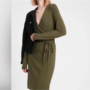 Olive Green Wrap Dress
